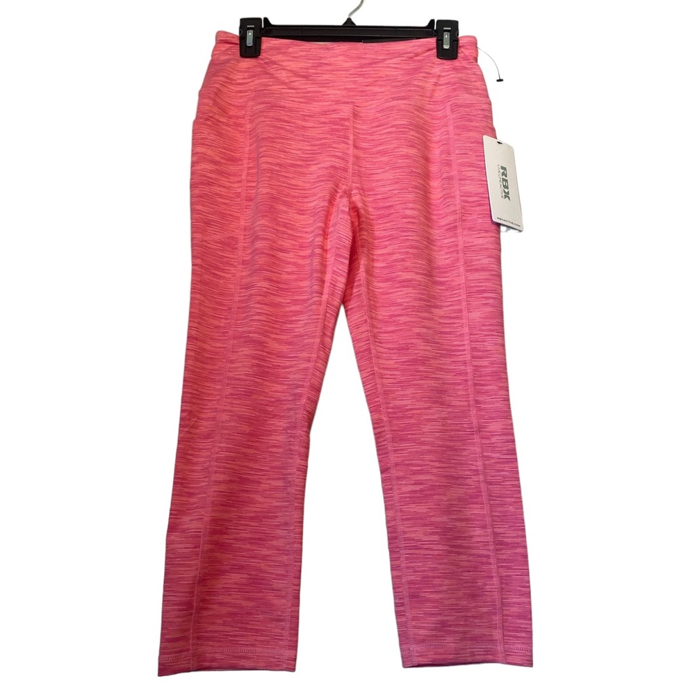 RBX High Waisted Capri Length Pocketed Pink Leggings